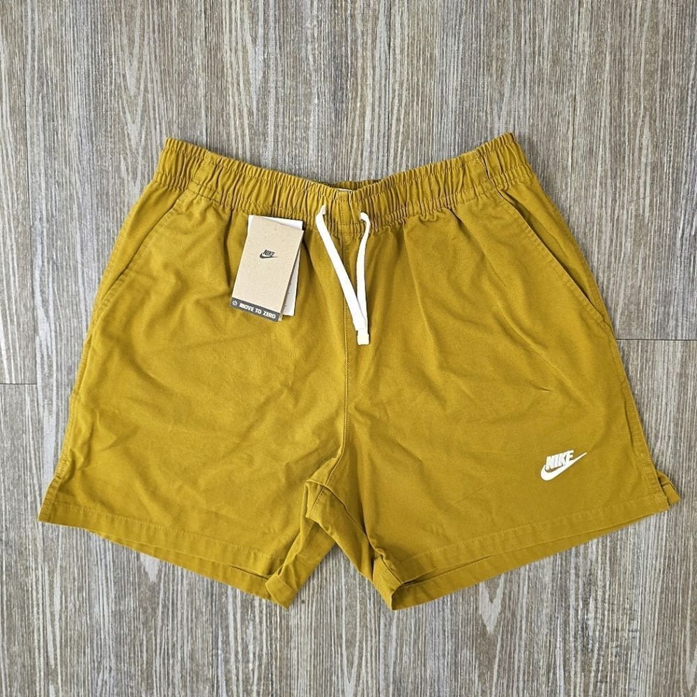 Nike Club Woven Flow Shorts Bronzine White Unlined DX0619-716 Men's Small S New